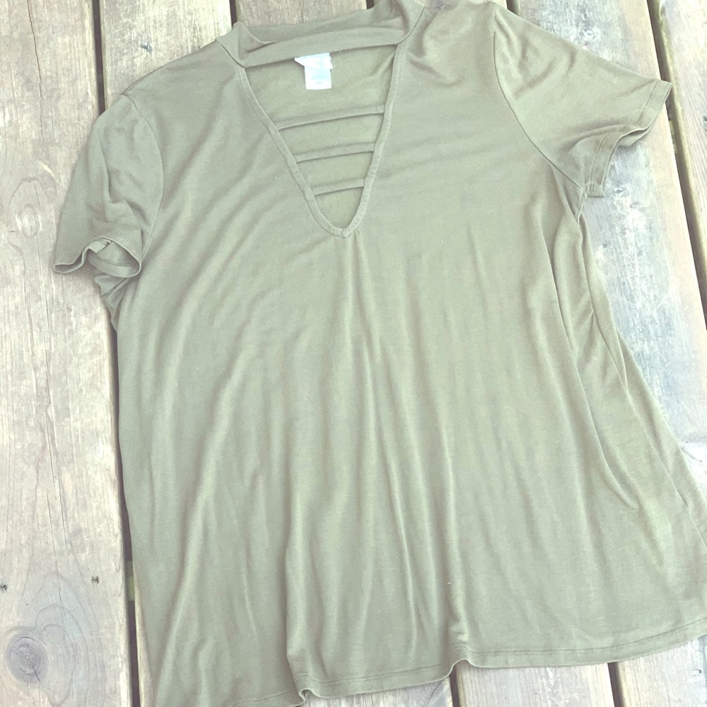 *2/$15* Green Tru Self Choker Top